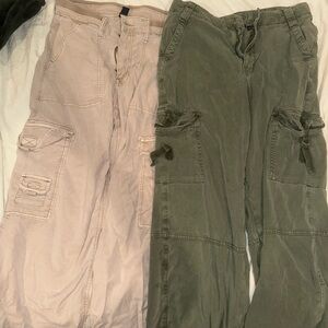 American Eagle Outfitters Wide Leg Cargo Pants in Khaki and Olive